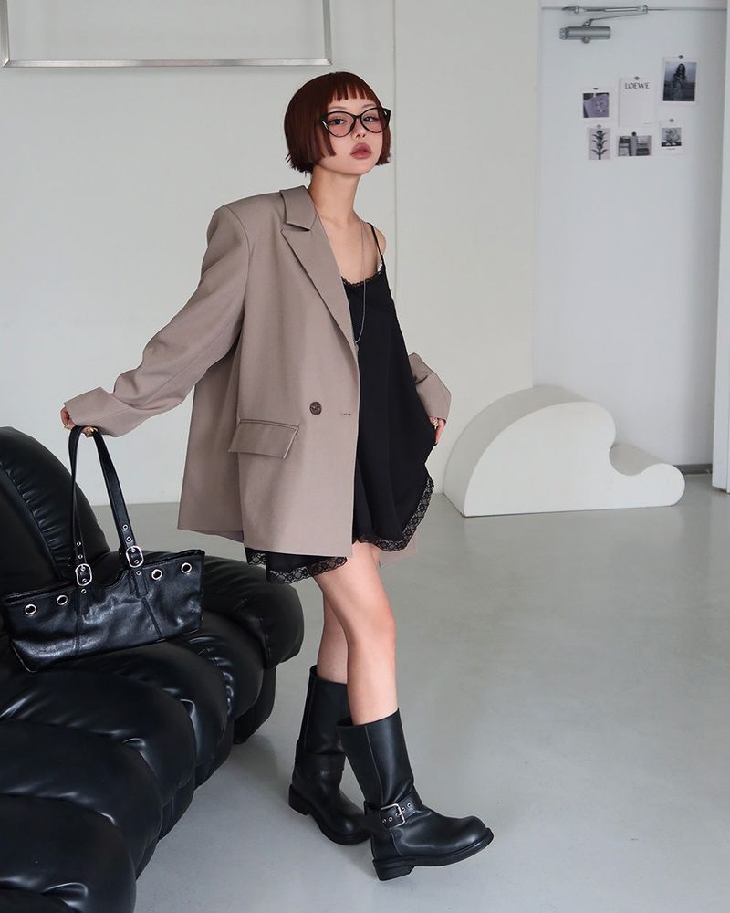 Step Oversized-Fit Blazer Jacket