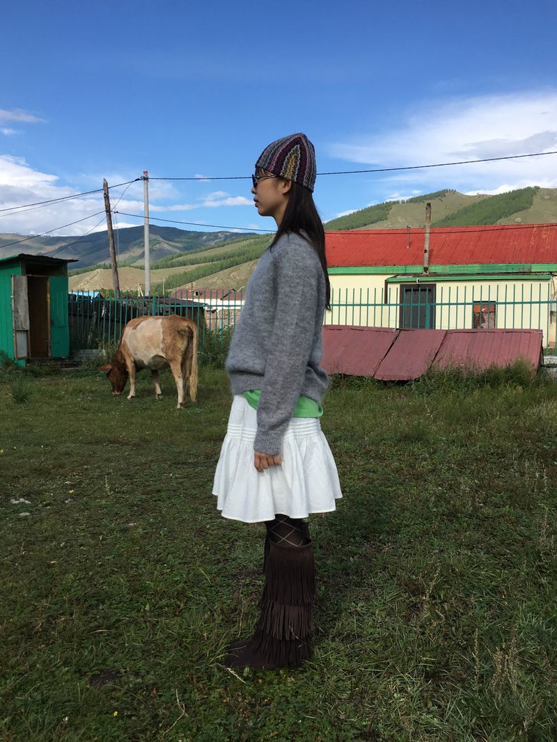 Suede fringe long boots(2color)
