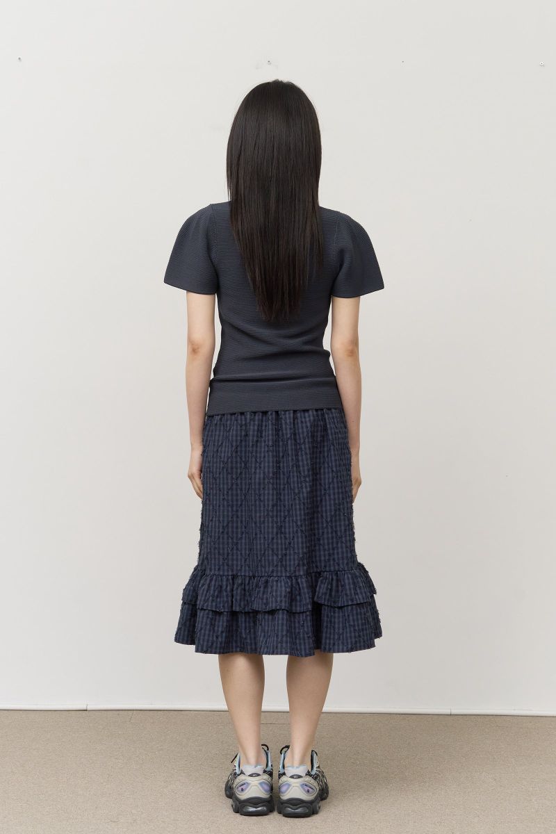 (W) Mus Checked Skirt