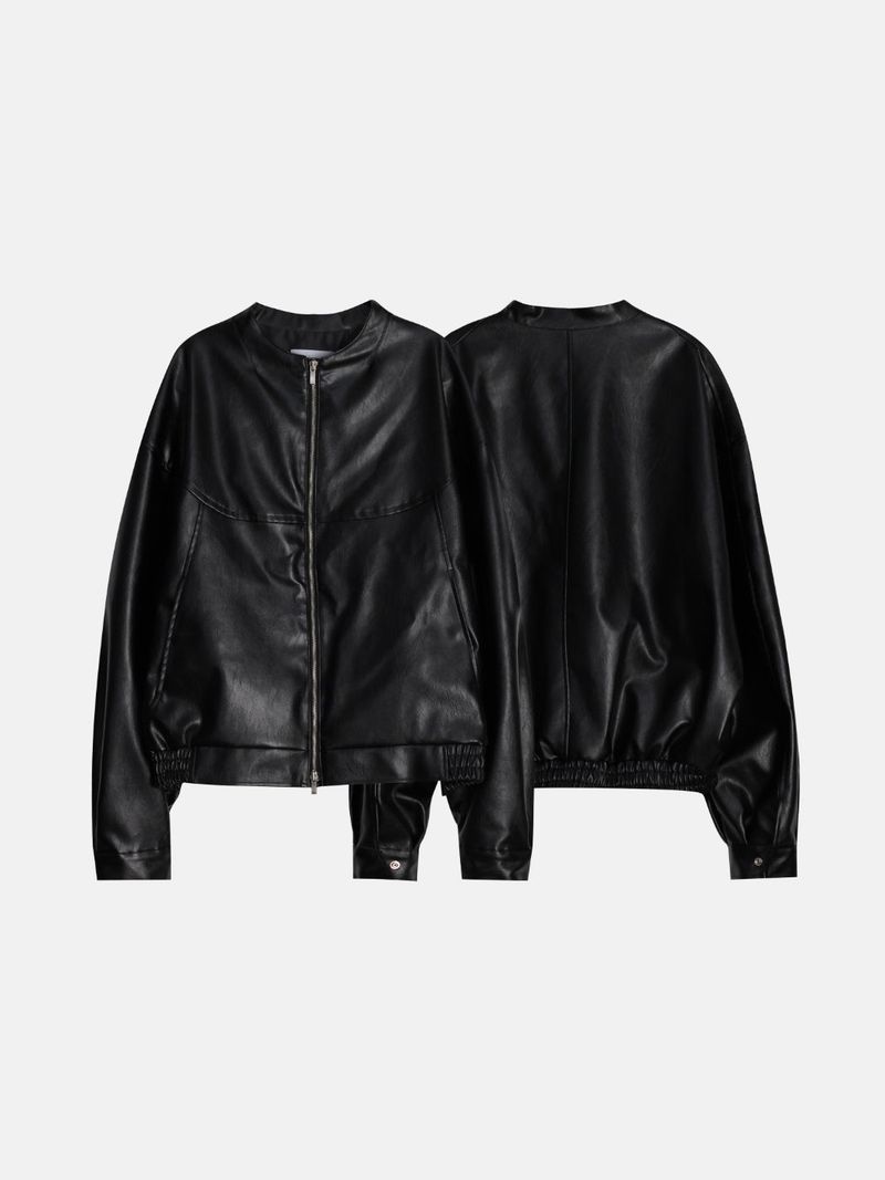 El Collarless Leather Jacket