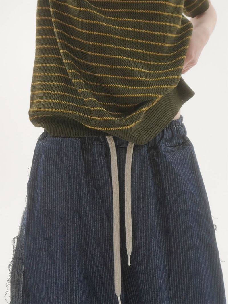 City line stripe denim pants -2C