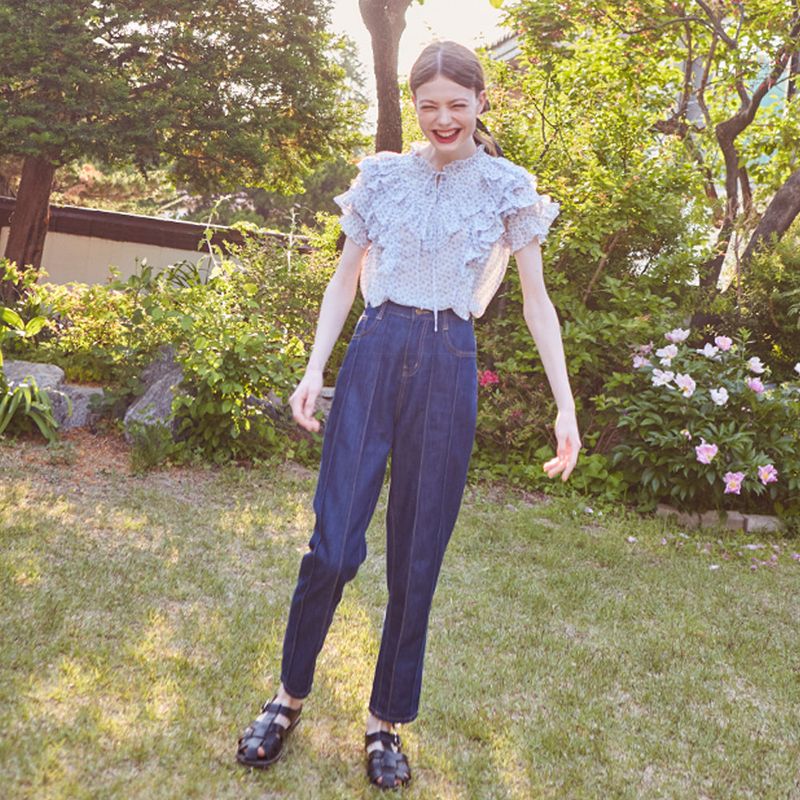 Frill Wing Ribbon Blouse (FLOWER)