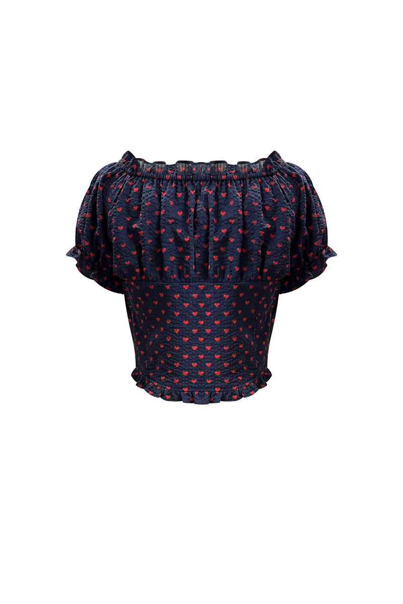 MINI HEART TWO WAY BLOUSE / NAVY