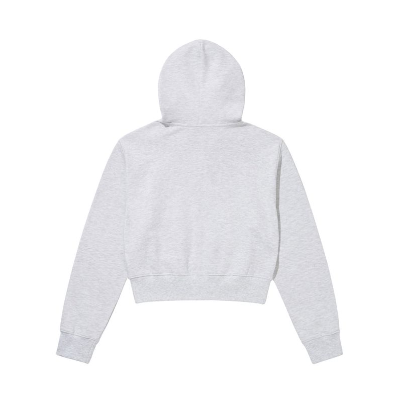 TEMPUS PATCH CROP HOOD ZIP-UP [WHITE MELANGE]