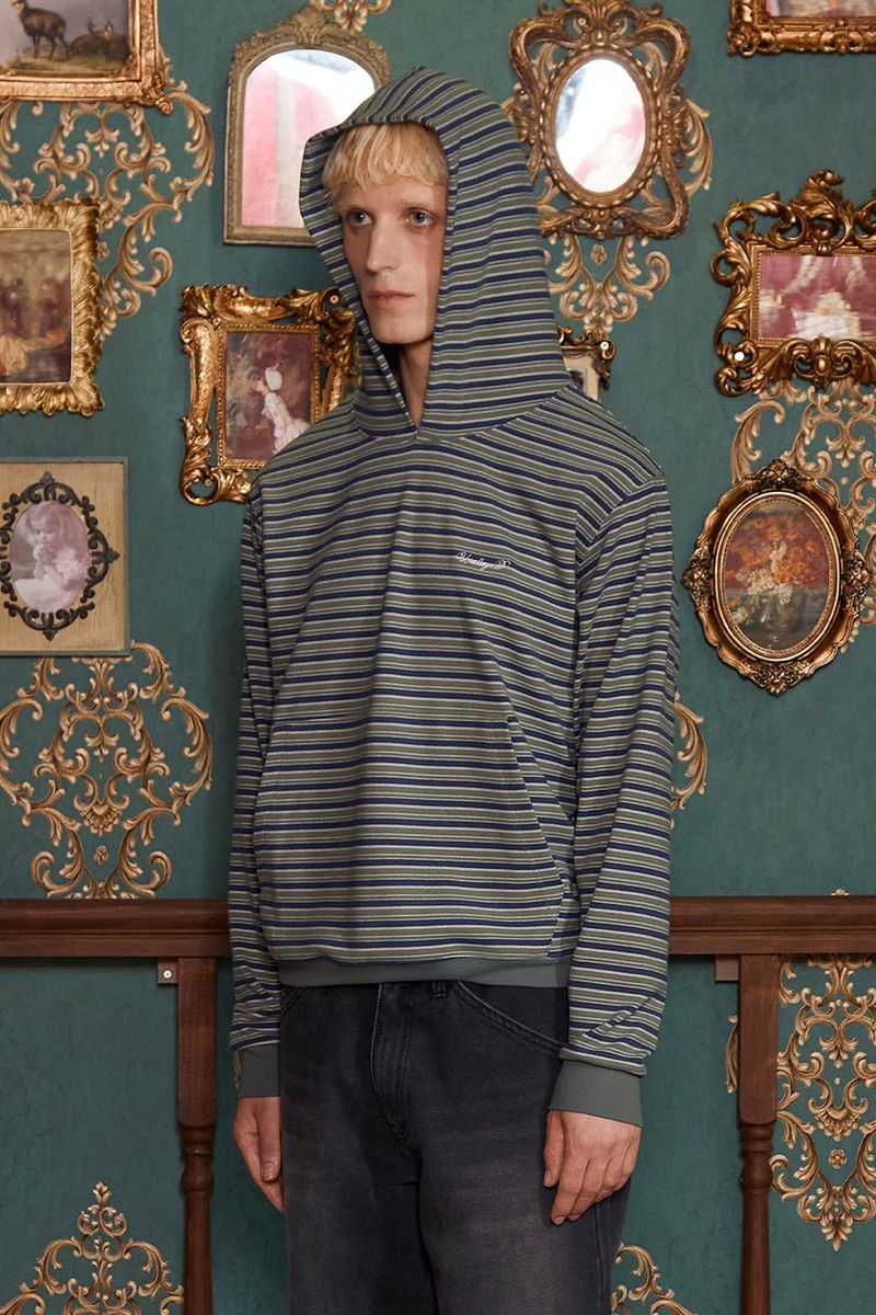 STRIPE LOGO HOODIE / GREEN