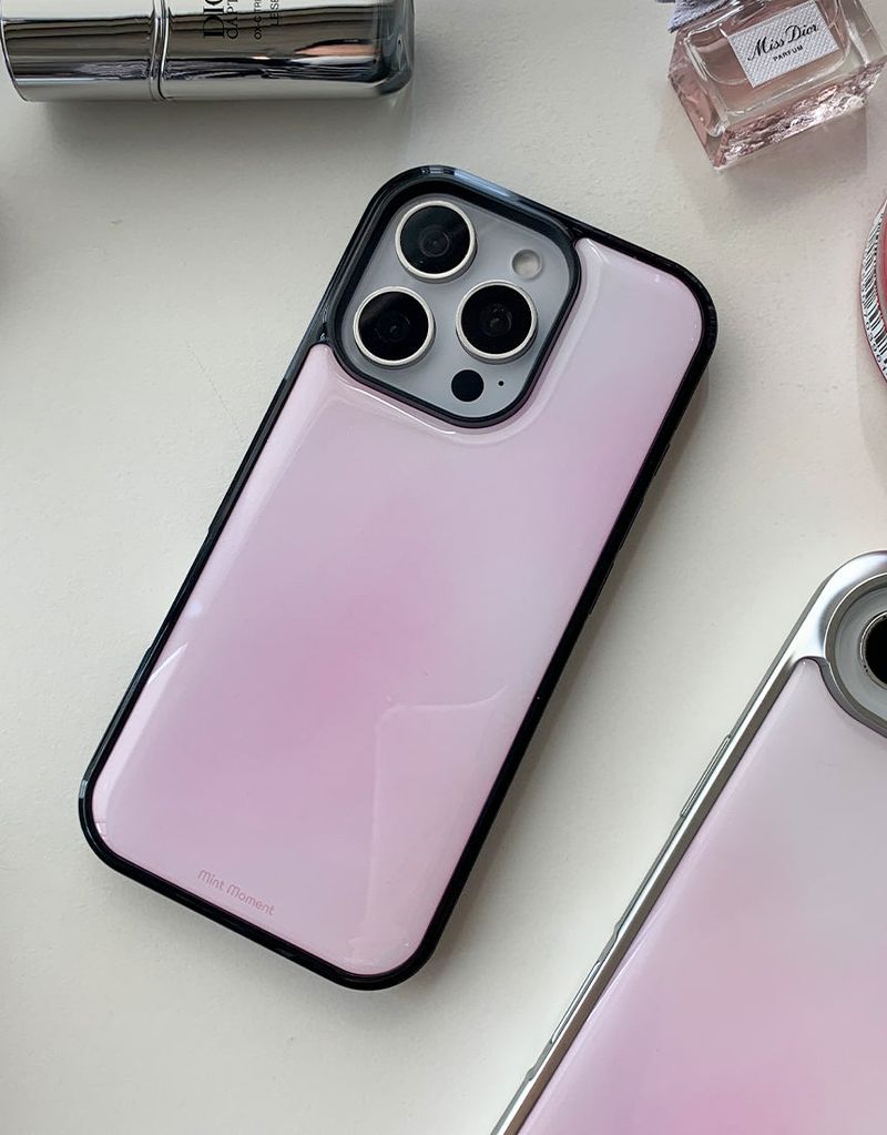 [MADE]チェリーブロッサム ブラックエポキシ バンパー iPhoneケース