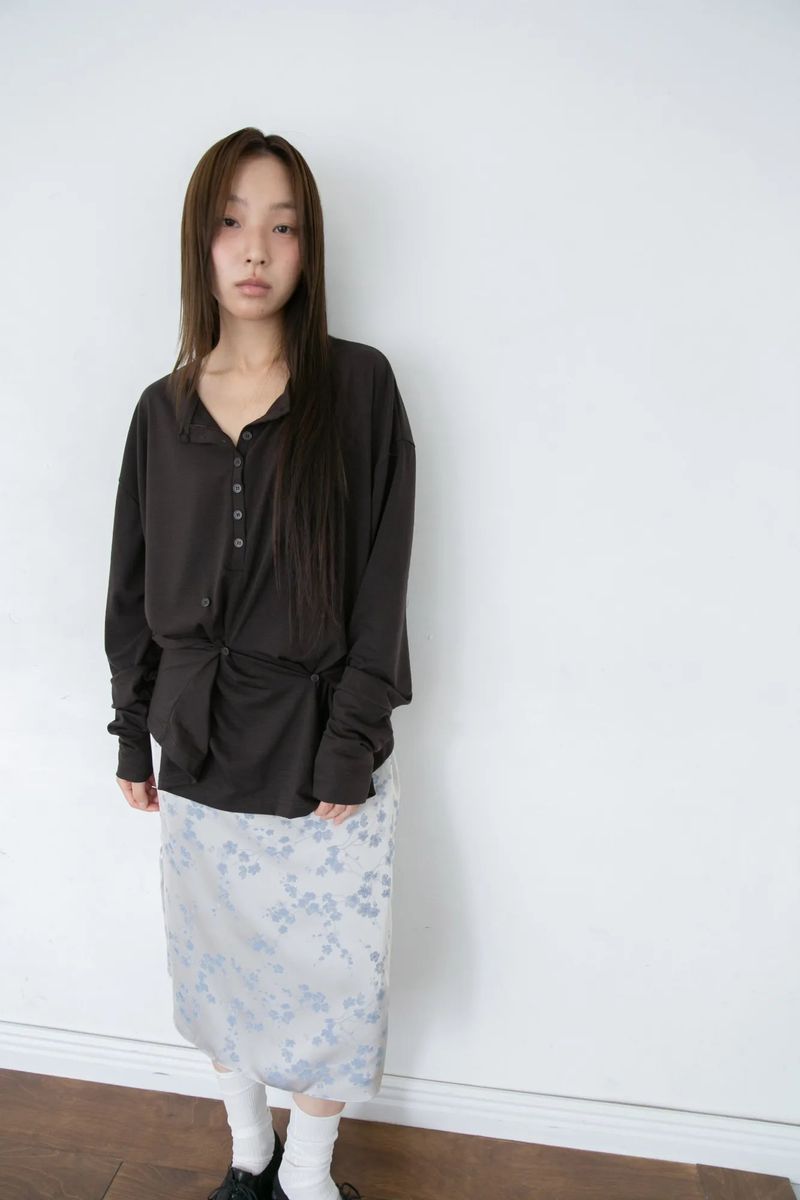 pale floral midi skirt(3colors)