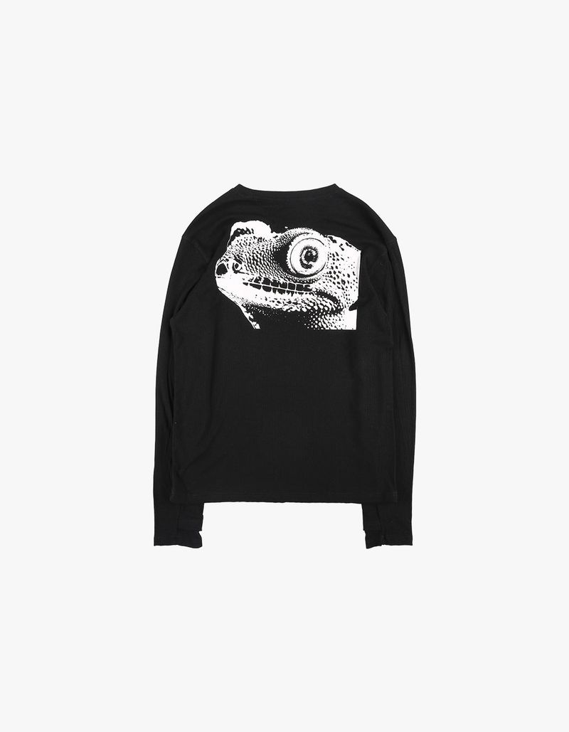 LIZARD AAS RIBBED LONGSLEEVE BLACK