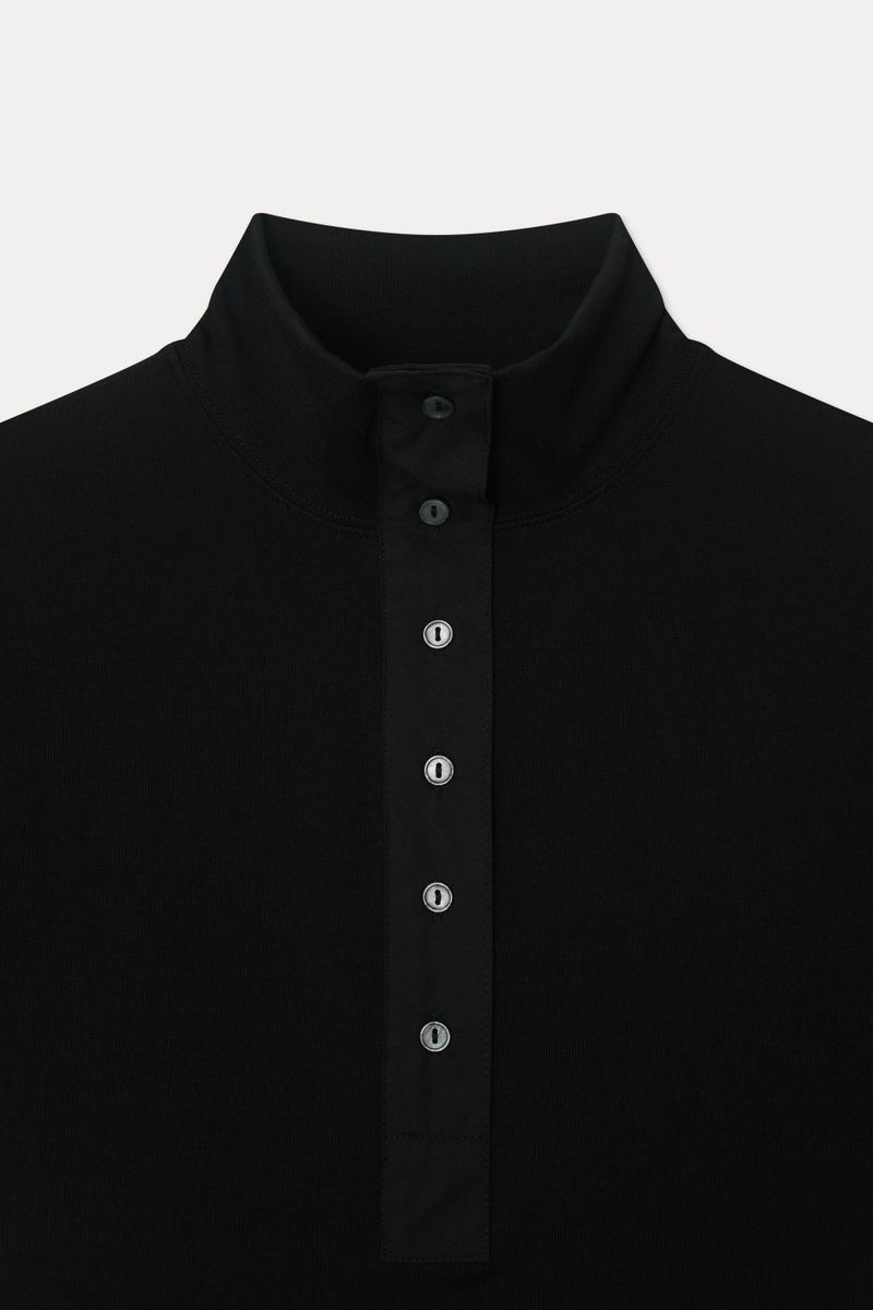 SOFT TENCEL HIGH-NECK TOP_BLACK