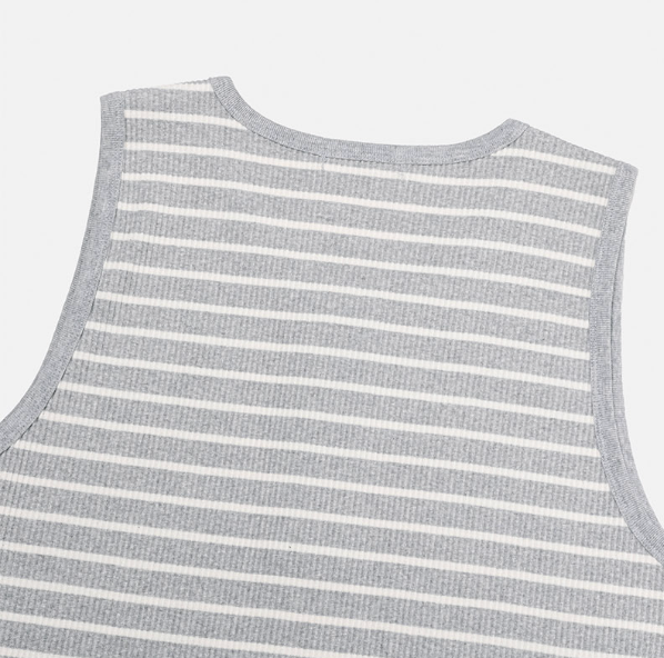 [S/S] Stripe henry neck sleeveless(3color)