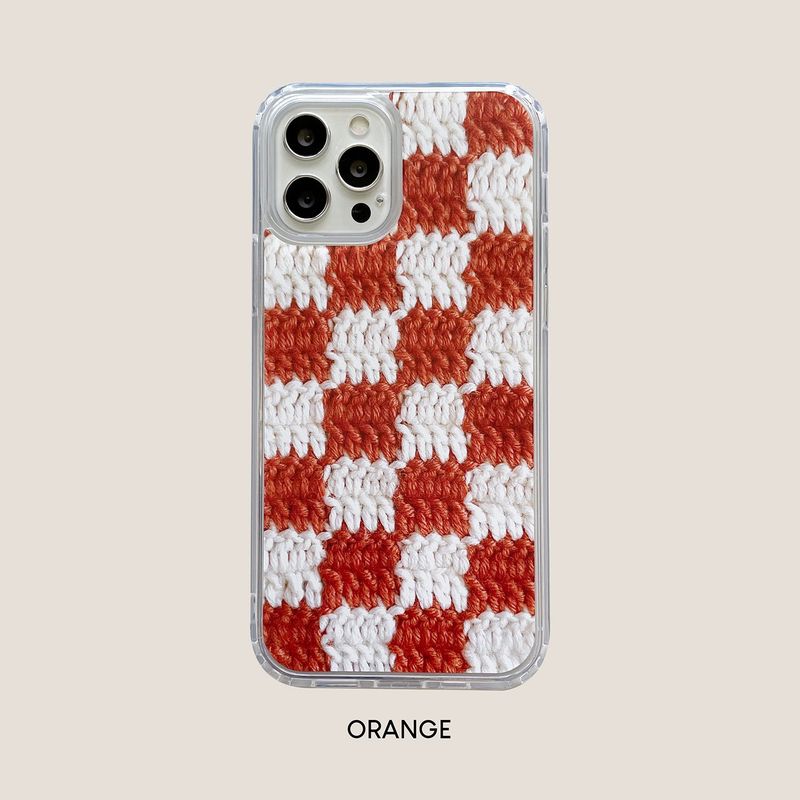 CHECKERBOARD HARD JELL CASE_ORANGE