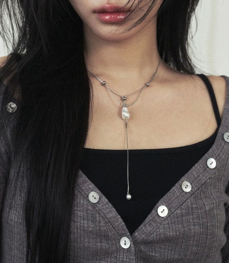NEWALRIN Pearl Double-Strand Necklace