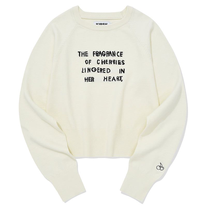 CHERRY CONCEPT WORDING KNIT [IVORY]