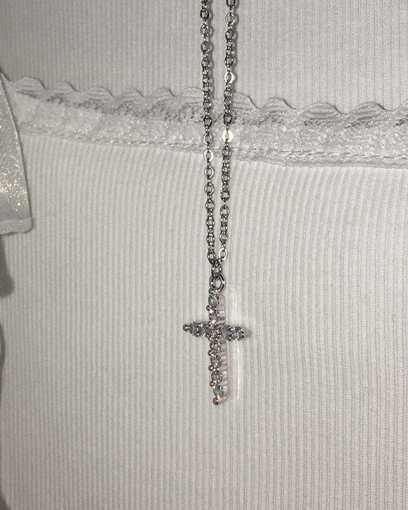 Liquid Cross Cubic Necklace
