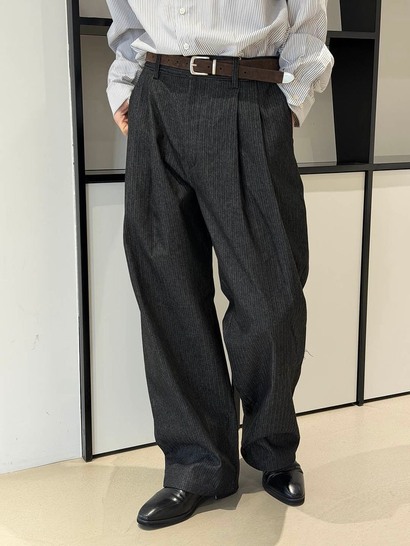 [SET UP가능] Non pade herringbone denim slacks(2color)