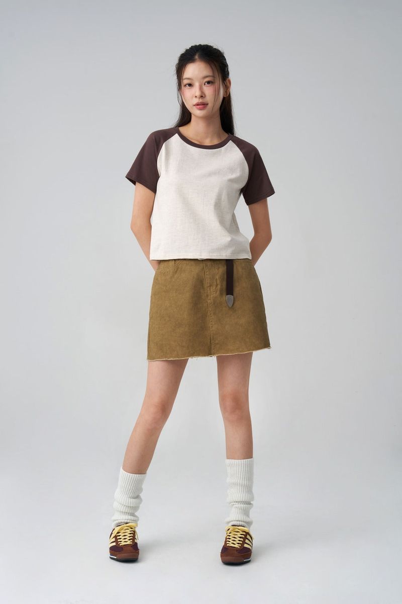 (W) grunge washed skirt pants