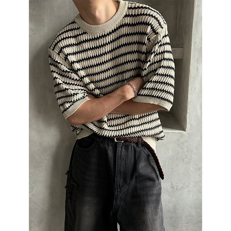 [S/S] Saint stripe half knit (3color)
