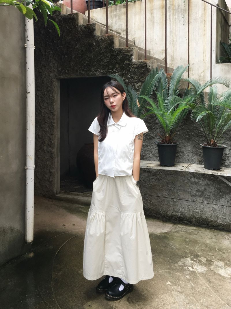 Moment button collar blouse (2c)