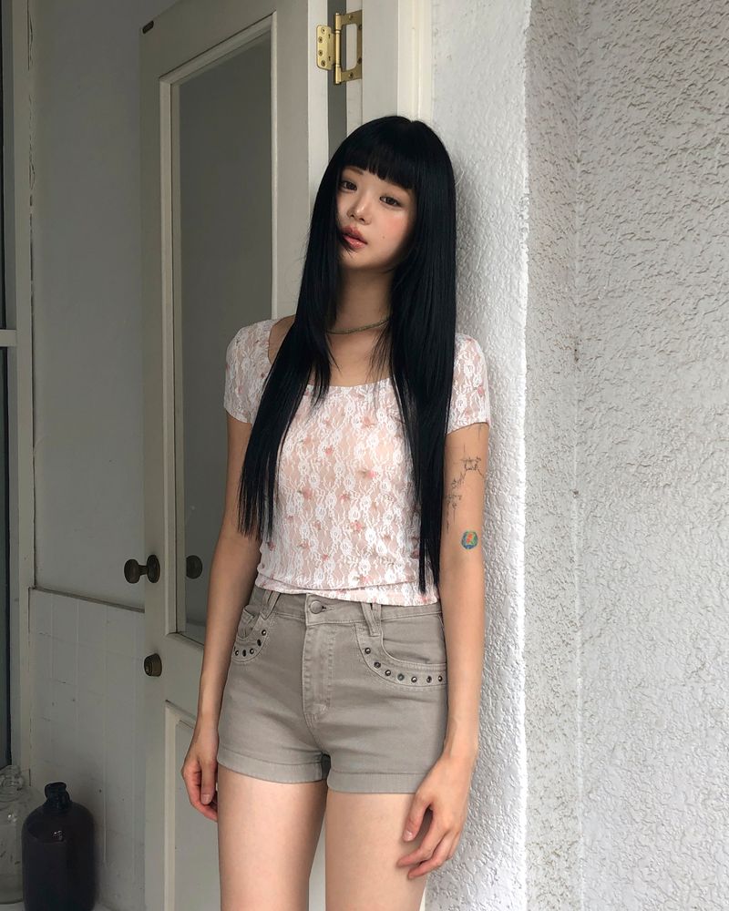 Qupen Washed Cotton Shorts
