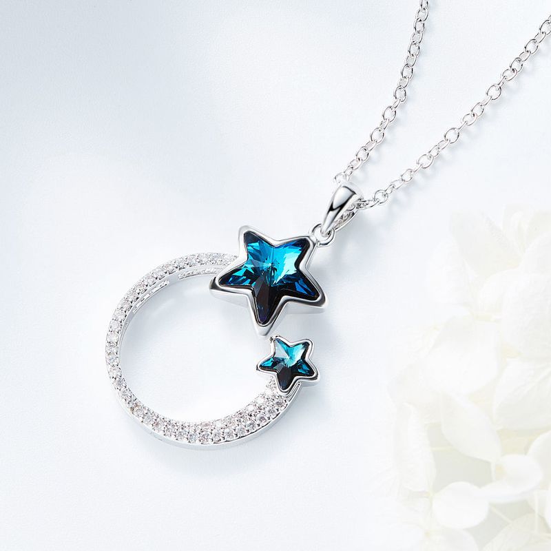 Blue Star Crystal Cubic Necklace