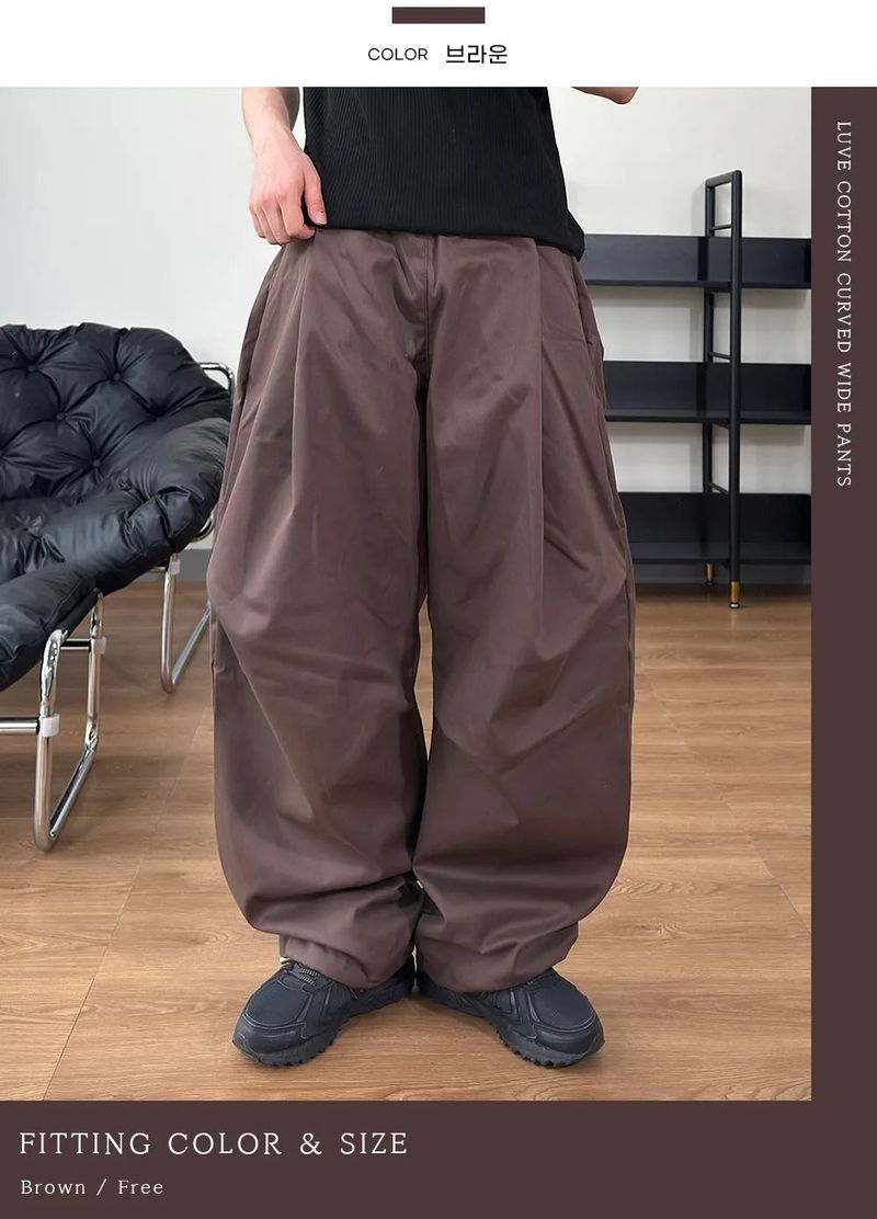 Luve Cotton Curved Wide Pants