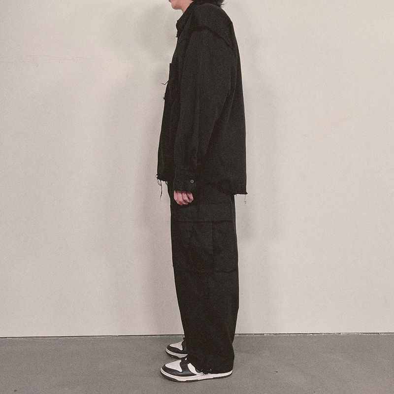grunge plain shirt_black