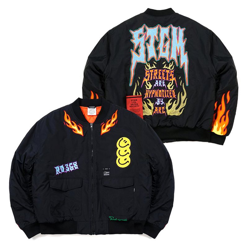 21 FLAME OVERSIZED MA-1 JACKET LIGHT KHAKI