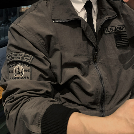 Wayne Military Patch Flight Aviation Jacket