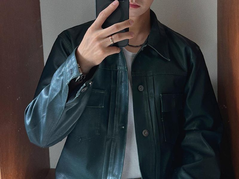 ASCLO Tracker Crop Leather Jacket (3color)