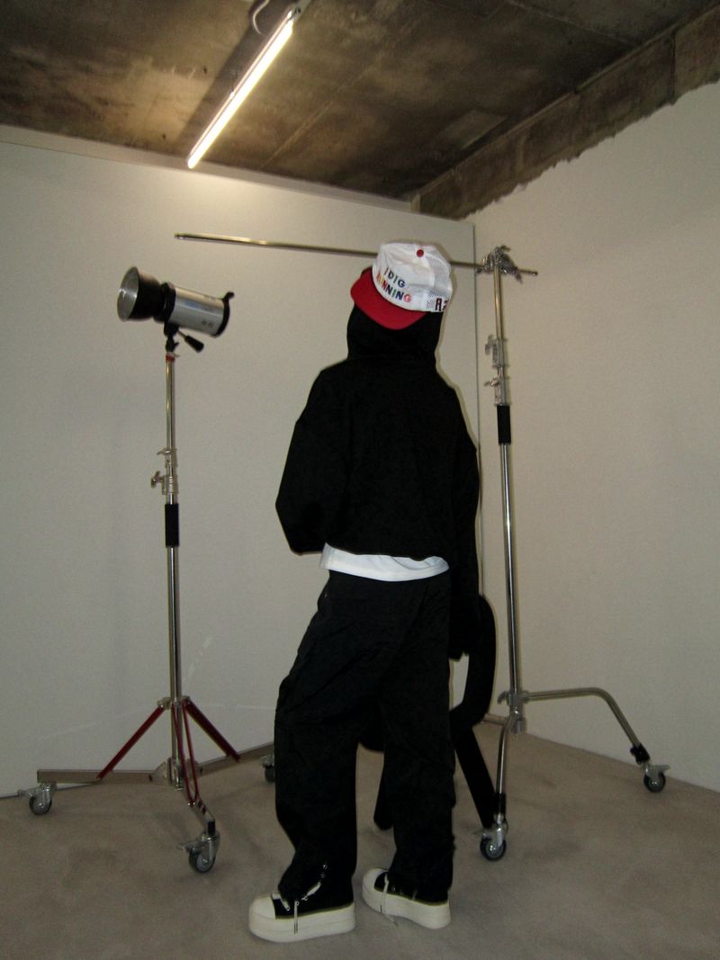 High-neck cropped hoodie