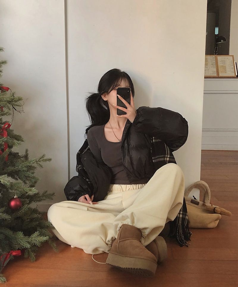 [BELLIDE MADE] HOODED STRING OVERFIT DOWN JACKET