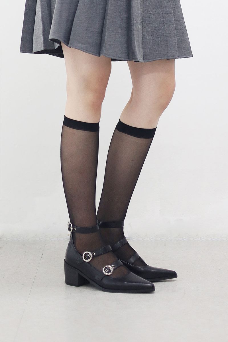 City Buckle Strap Mid Heels