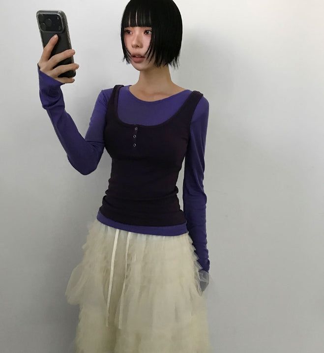 BUTTON POINT SLEEVELESS