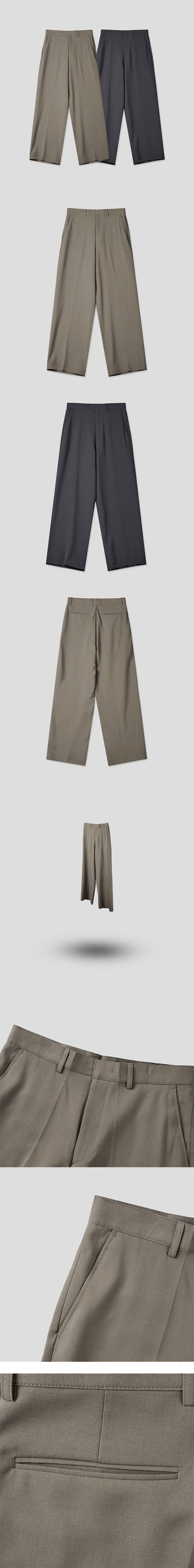 [Unisex] Clear semi wide slacks(2color)