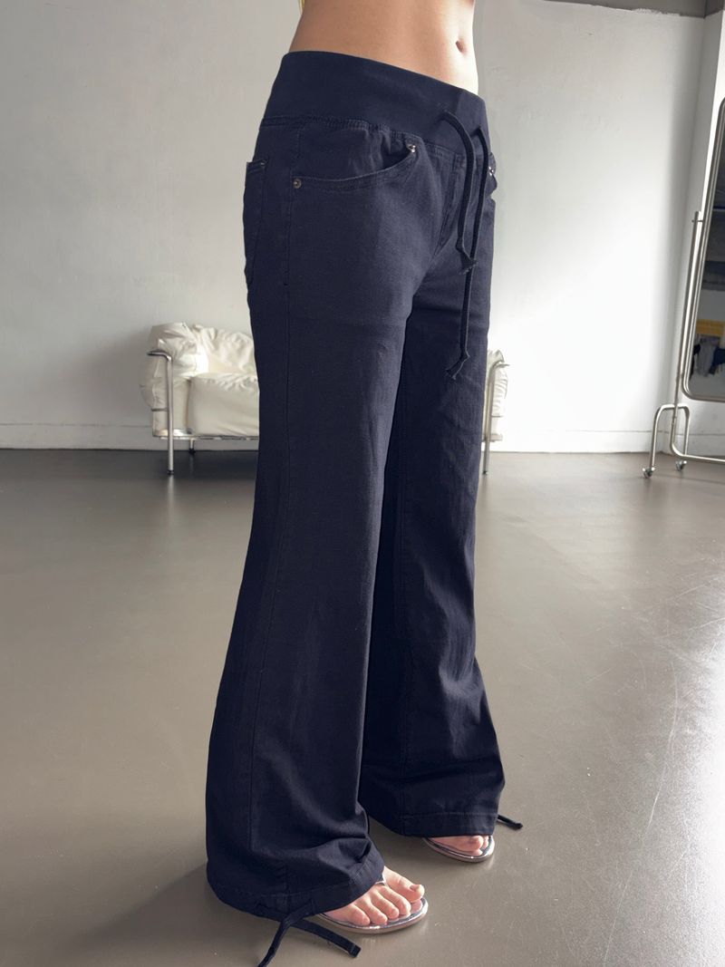 Rizley Elastic Waist Cotton Bootcut Pants 2color