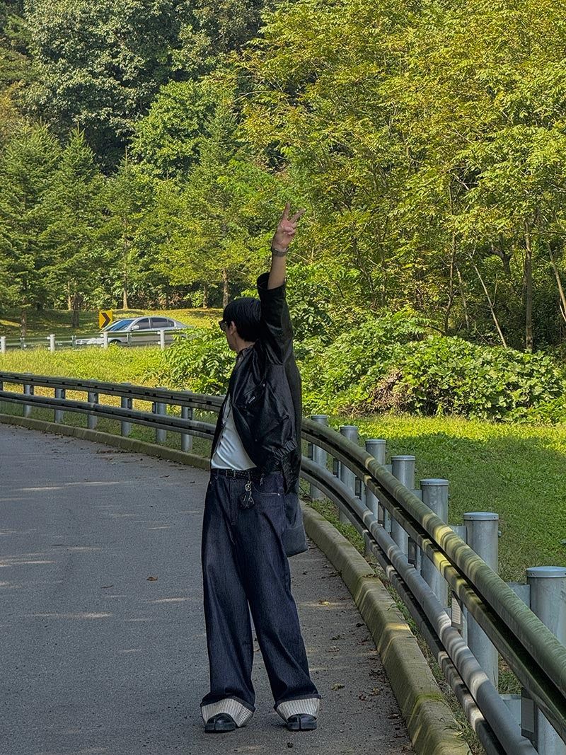 [Premium] ASCLO Roll Up Raw Denim Pants (2color)