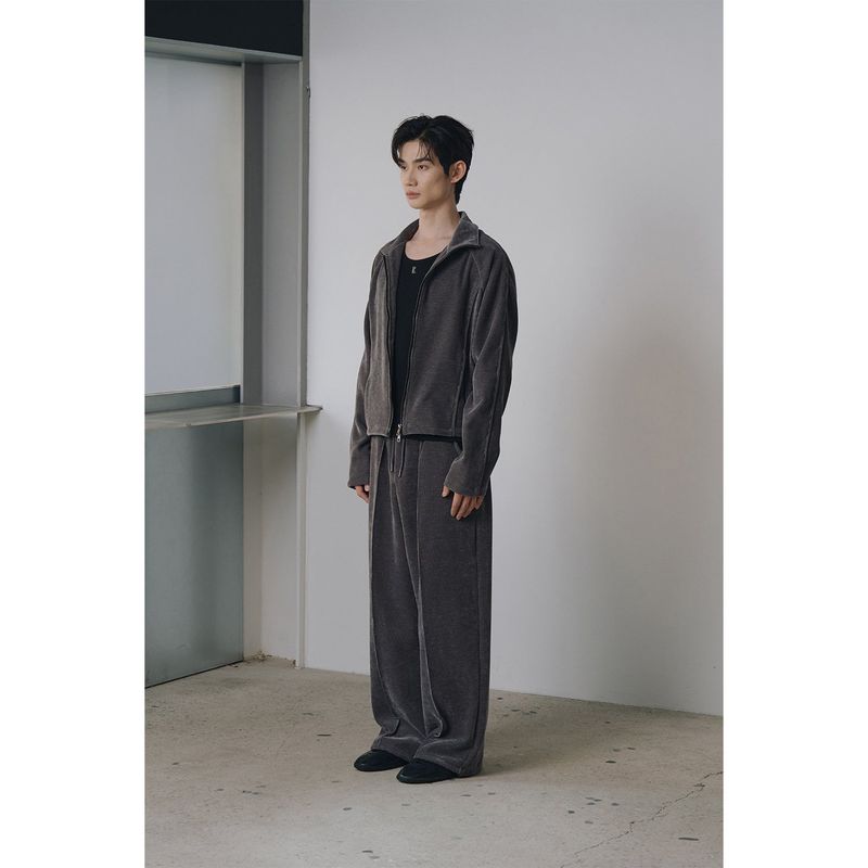 Velvet corduroy line pants(Charcoal)