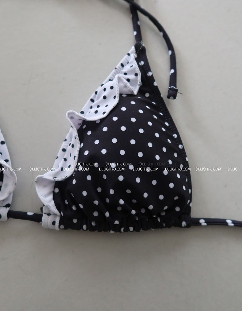 a dot-frilled bikini