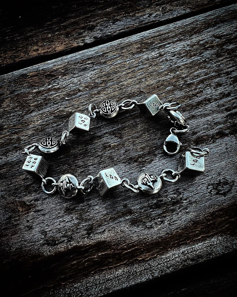 DICE BALL CHAIN BRACELET(16.5CM)