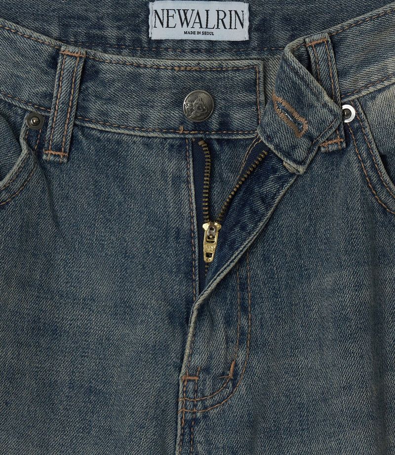 Coco flower wide fit raw Denim