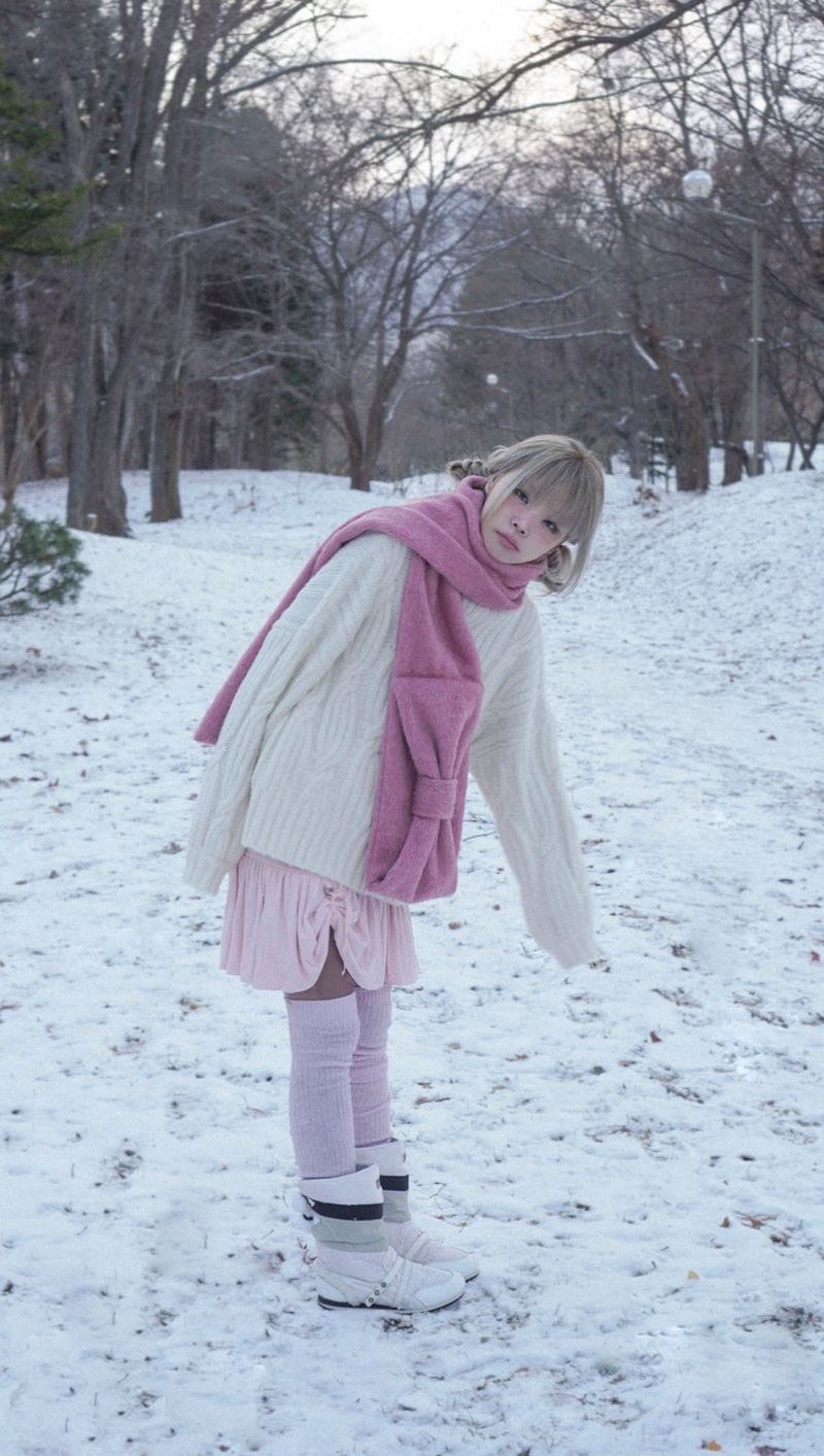 Ribbon Muffler_Fairy redpink
