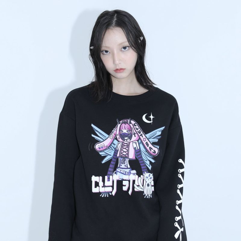 0 6 android sweat shirt - BLACK