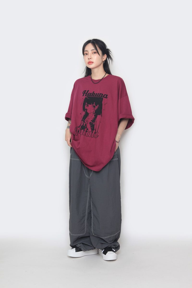 double-stitch nylon pants