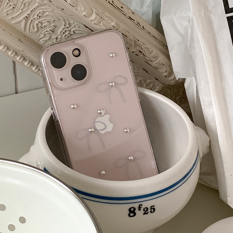 [handmade] mini ribbon dot jelly hard case