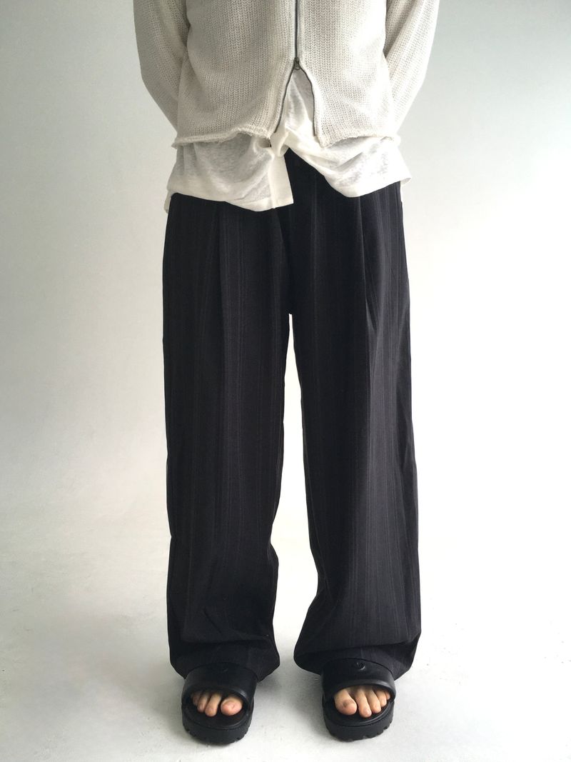 stripe banding rayon slacks(2colors)