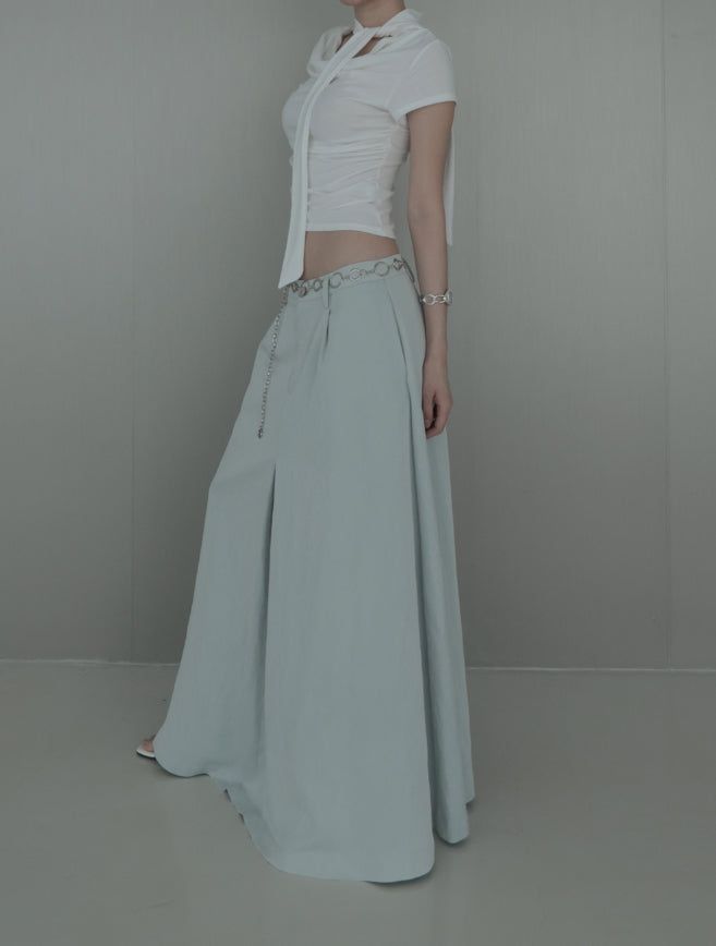 Lumar Inverted Pleated Long Skirt