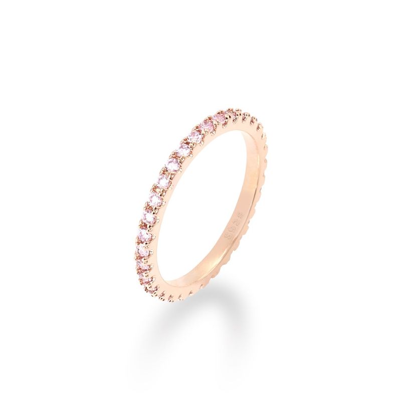 [S925] 2MM Pink Tennis Rilng (rosegold)