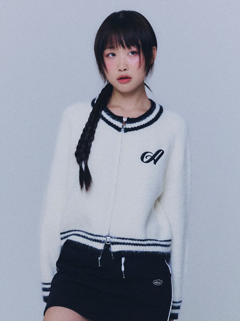 TWO-WAY A EMBROIDERED CARDIGAN - IVORY