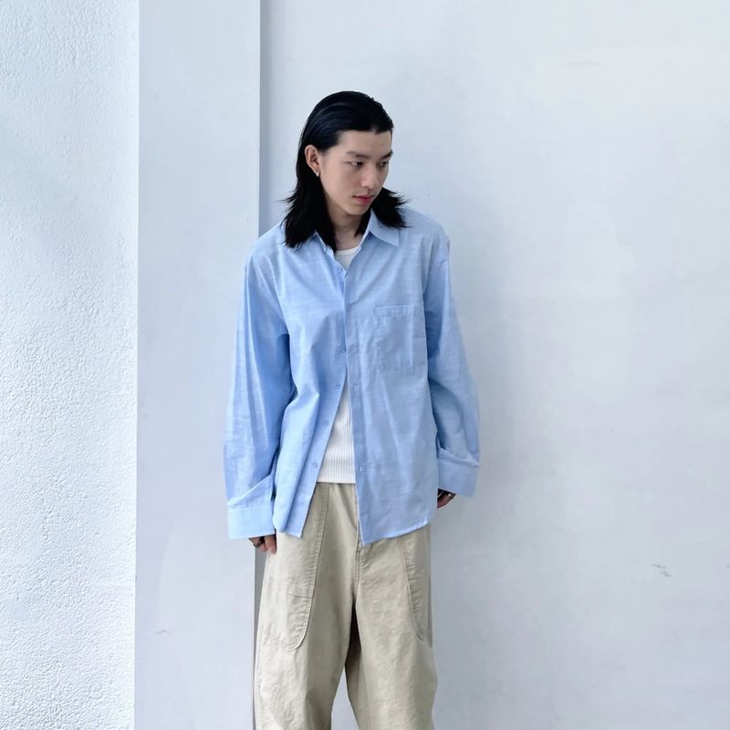 Airy Slub Boxy Overshirt