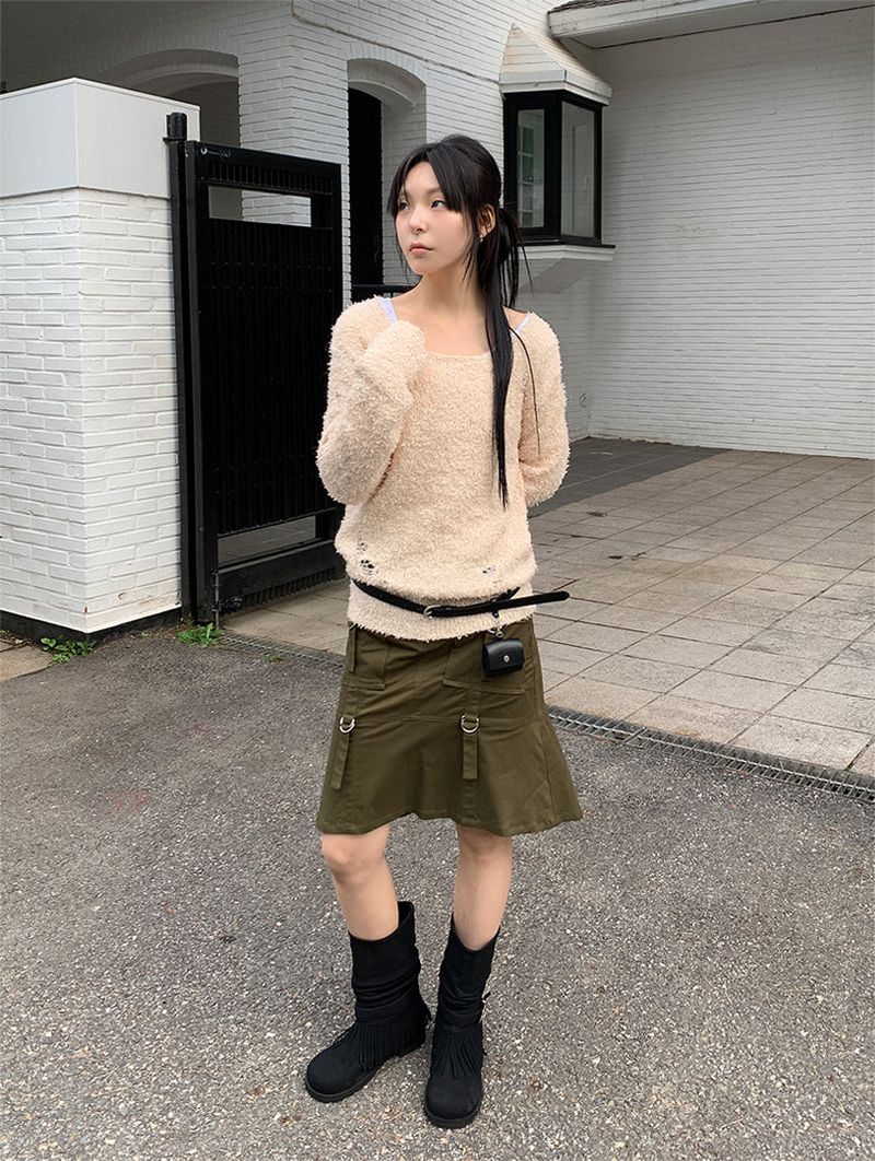 BOUCLE DAMAGE LOOSE KNIT (2C)